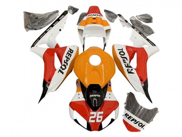 2006-2007 Honda CBR1000RR Motorcycle Fairings - Orange White Red Black Glossy Repsol 26