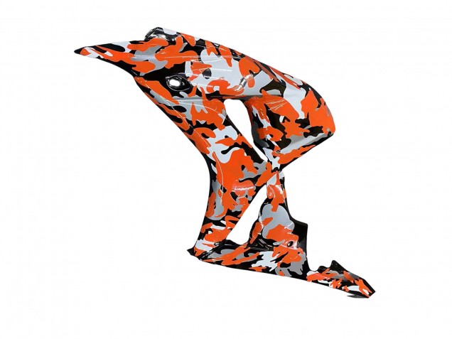 2006-2007 Honda CBR1000RR Motorcycle Fairings - Black Orange Silver Camouflage