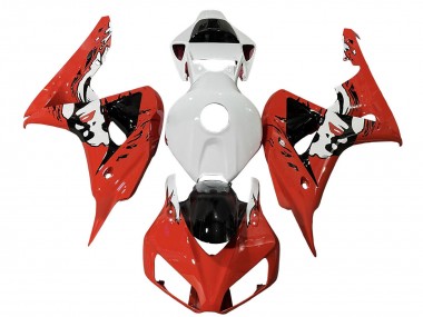 Custom 2006-2007 Honda CBR1000RR Motorcycle Fairings - White Red Glossy Black