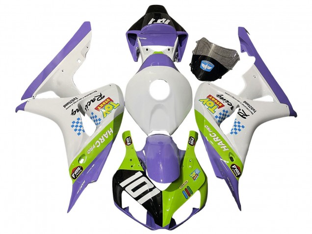 2006-2007 Honda CBR1000RR Motorcycle Fairings - White Purple Green Glossy Black