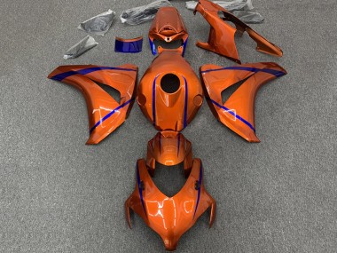 Custom 2008-2011 Honda CBR1000RR Motorcycle Fairings - Orange Blue Stripe