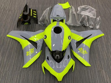 Custom 2008-2011 Honda CBR1000RR Motorcycle Fairings - Nardo Grey Fluorescent Green