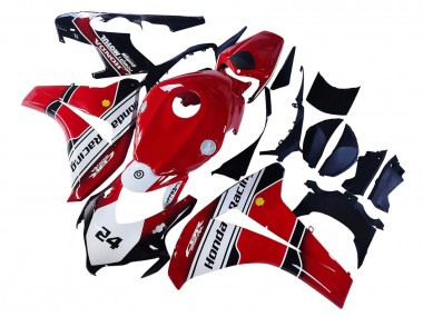 Custom 2008-2011 Honda CBR1000RR Motorcycle Fairings - White Red Glossy Black Racing 24