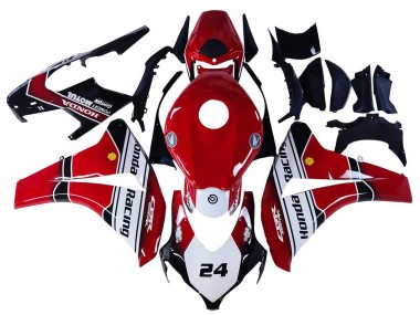 Custom 2008-2011 Honda CBR1000RR Motorcycle Fairings - White Red Glossy Black Racing 24