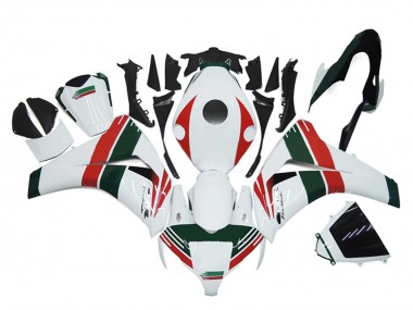 Custom 2008-2011 Honda CBR1000RR Motorcycle Fairings - White Red Dark Green
