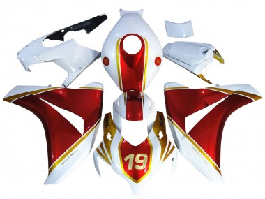 Custom 2008-2011 Honda CBR1000RR Motorcycle Fairings - White Red Gold 19