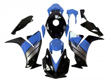 Custom 2012-2016 Honda CBR1000RR Motorcycle Fairings - Light Blue Silver Glossy Black