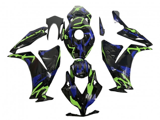 2012-2016 Honda CBR1000RR Motorcycle Fairings - Green Blue Glossy Black