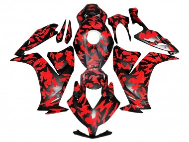Custom 2012-2016 Honda CBR1000RR Motorcycle Fairings - Red Glossy Black