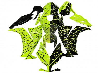 Custom 2012-2016 Honda CBR1000RR Motorcycle Fairings - Fluorescent Green Glossy Black