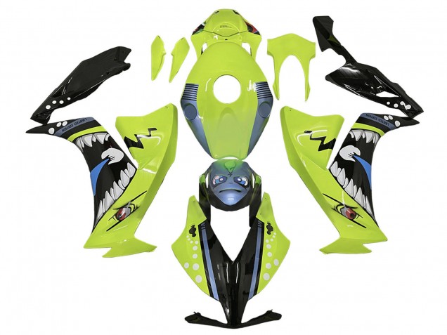 2012-2016 Honda CBR1000RR Motorcycle Fairings - Light Green Blue Glossy Black Shark