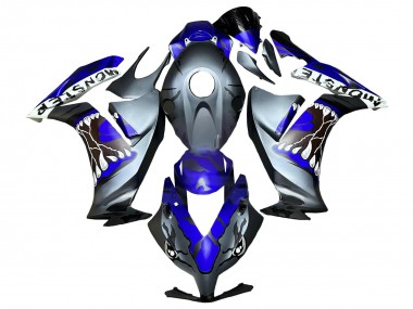 Custom 2012-2016 Honda CBR1000RR Motorcycle Fairings - Blue Grey Matte Black Shark