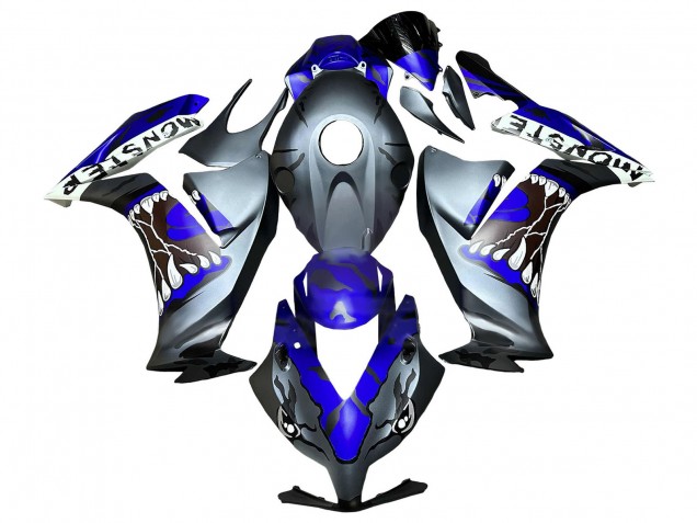 2012-2016 Honda CBR1000RR Motorcycle Fairings - Blue Grey Matte Black Shark