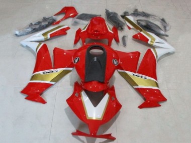 Custom 2012-2016 Honda CBR1000RR Motorcycle Fairings - White Red Gold