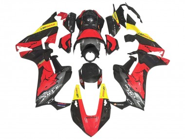 Custom 2017-2023 Honda CBR1000RR Motorcycle Fairings - Red Yellow Black Carbon Fiber