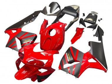 Custom 2003-2004 Honda CBR600RR Motorcycle Fairings - Red Matte Black Racing