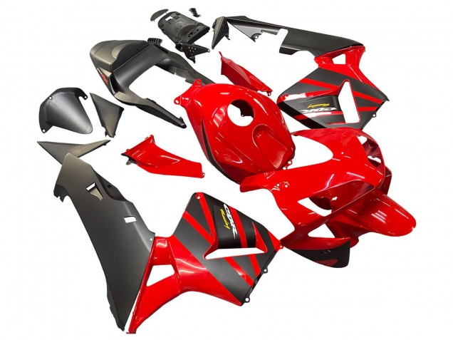 2003-2004 Honda CBR600RR Motorcycle Fairings - Red Matte Black Racing