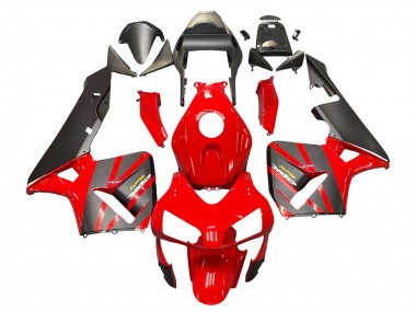Custom 2003-2004 Honda CBR600RR Motorcycle Fairings - Red Matte Black Racing