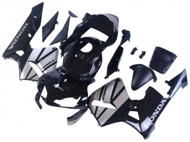 Custom 2003-2004 Honda CBR600RR Motorcycle Fairings - Silver Glossy Black