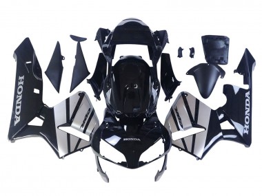 Custom 2003-2004 Honda CBR600RR Motorcycle Fairings - Silver Glossy Black