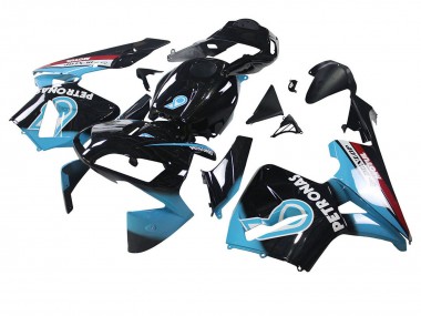 Custom 2003-2004 Honda CBR600RR Motorcycle Fairings - Light Blue Red Glossy Black Dunlop