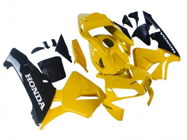 Custom 2003-2004 Honda CBR600RR Motorcycle Fairings - Yellow Glossy Black
