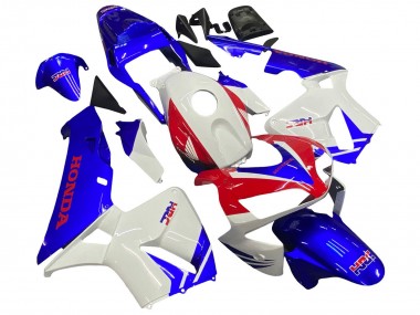 Custom 2003-2004 Honda CBR600RR Motorcycle Fairings - White Blue Red HRC