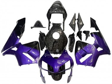 Custom 2003-2004 Honda CBR600RR Motorcycle Fairings - Purple Black Forged Carbon Fiber