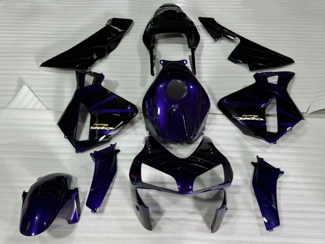 2003-2004 Honda CBR600RR Motorcycle Fairings - Dark Blue Glossy Black