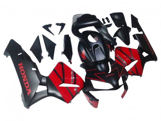 2003-2004 Honda CBR600RR Motorcycle Fairings - Red Glossy Black Matte Black