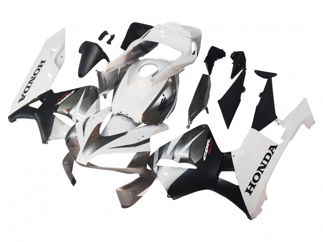 2003-2004 Honda CBR600RR Motorcycle Fairings - White Matte Black Racing