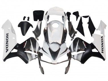 Custom 2003-2004 Honda CBR600RR Motorcycle Fairings - White Matte Black Racing