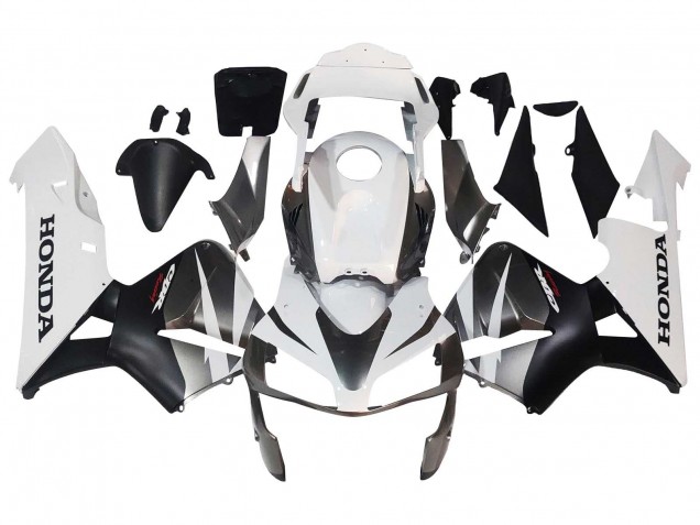 2003-2004 Honda CBR600RR Motorcycle Fairings - White Matte Black Racing