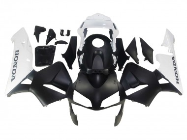 Custom 2003-2004 Honda CBR600RR Motorcycle Fairings - White Matte Black