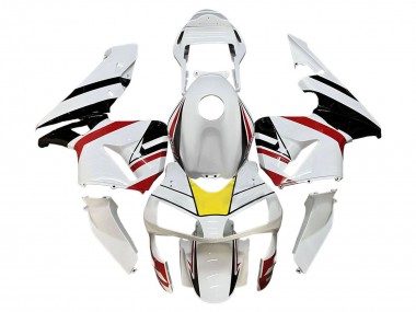 Custom 2003-2004 Honda CBR600RR Motorcycle Fairings - White Red Yellow Black