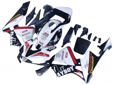 Custom 2003-2004 Honda CBR600RR Motorcycle Fairings - White Red Glossy Black DENSO Rimont