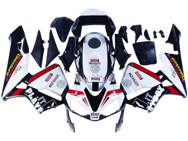 Custom 2003-2004 Honda CBR600RR Motorcycle Fairings - White Red Glossy Black DENSO Rimont
