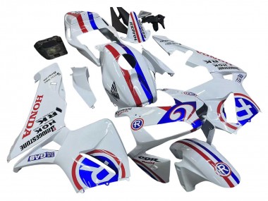 Custom 2003-2004 Honda CBR600RR Motorcycle Fairings - White Red Blue