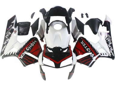 Custom 2003-2004 Honda CBR600RR Motorcycle Fairings - White Red Glossy Black Monster