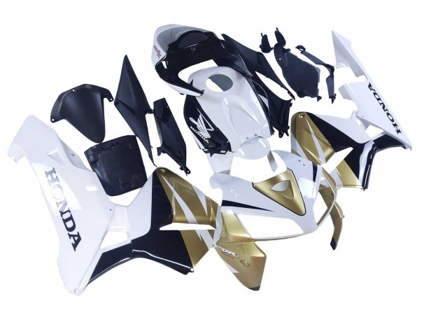 2005-2006 Honda CBR600RR Motorcycle Fairings - Gold White Black