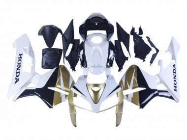 Custom 2005-2006 Honda CBR600RR Motorcycle Fairings - Gold White Black