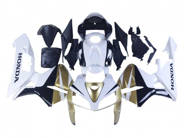 2005-2006 Honda CBR600RR Motorcycle Fairings - Gold White Black