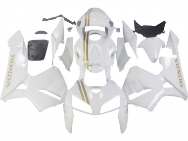 Custom 2005-2006 Honda CBR600RR Motorcycle Fairings - White Gold