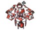 2005-2006 Honda CBR600RR Motorcycle Fairings - Black with Red Grey Camouflage