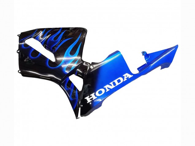 2005-2006 Honda CBR600RR Motorcycle Fairing - Glossy Black Blue Flame