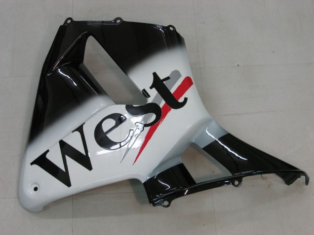 2005-2006 Honda CBR600RR Motorcycle Fairings - Glossy Black White West