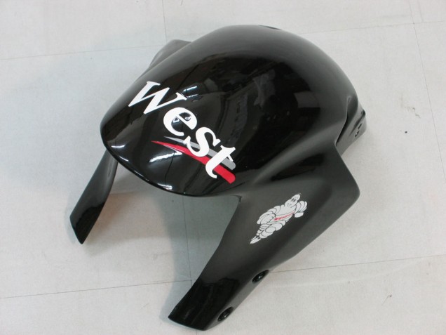 2005-2006 Honda CBR600RR Motorcycle Fairings - Glossy Black White West