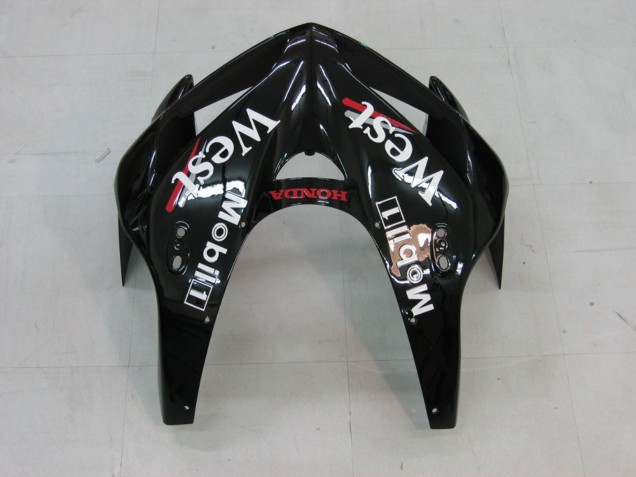 2005-2006 Honda CBR600RR Motorcycle Fairings - Glossy Black White West