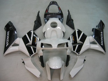 Custom 2005-2006 Honda CBR600RR Motorcycle Fairings - Black White Racing