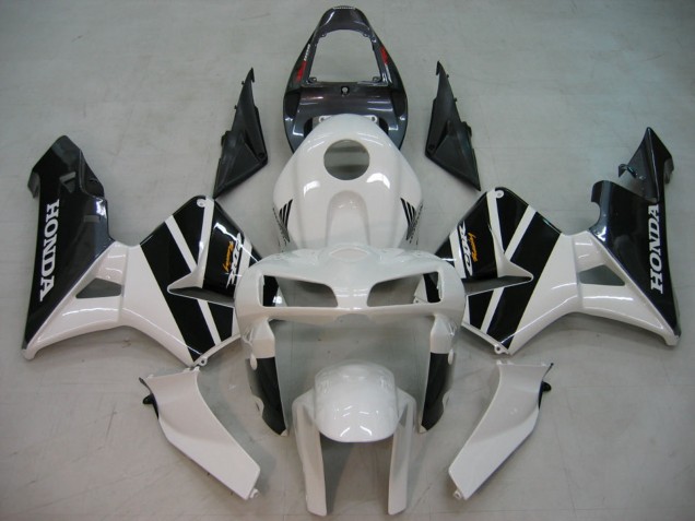 2005-2006 Honda CBR600RR Motorcycle Fairings - Black White Racing